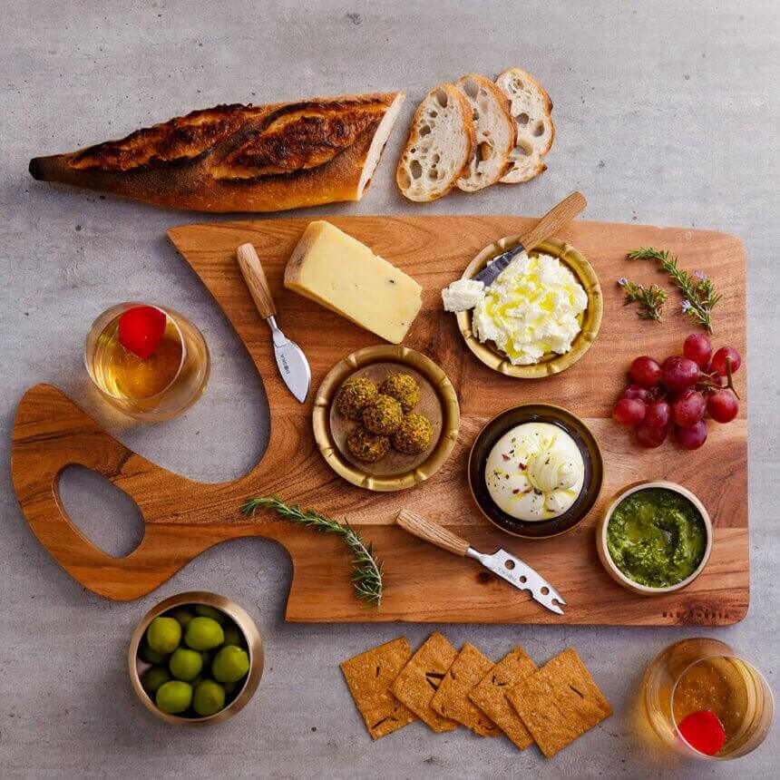 Handcrafted Acacia Wooden Cheese Board (Cheese Accessory) 14" x 11