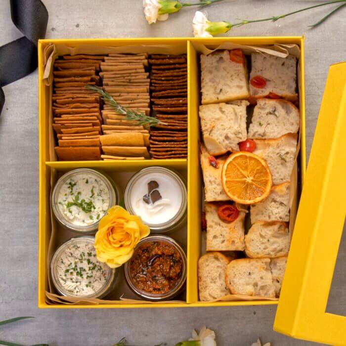 The Graze Craze Cheese Platter is the Best Cheese platter comprises the best Gourmet cheeses, Artisanal Crackers & Focaccia Bread handcrafted by Eleftheria Cheese