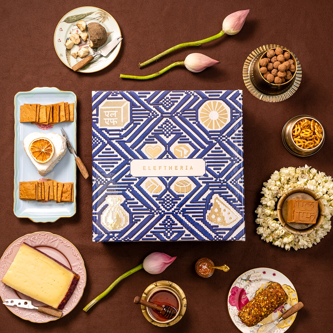 BLUE HAMPER 1.jpg Festive Collection - 'Diwali Cheese Grazing' Hamper - Grande - Image 1